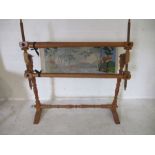 A Victorian style adjustable tapestry frame