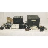 A collection of vintage radio and valve radio parts etc.