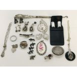 A collection of silver jewellery etc.