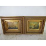 A pair of maritime prints in heavy gilt frames