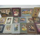 A collection of various sized mounted Beryl Cook prints - 16 in total