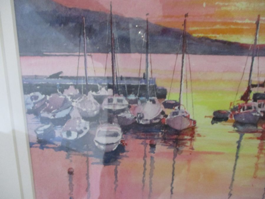 A watercolour " Sunrise, Lyme Regis" by Chris Evans along with two Ltd. edition photographs by - Image 13 of 14