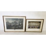 Two framed prints "The Grand Attack on Valenciennes" (65cm x97cm) and the "Coldstream Guards Fancy