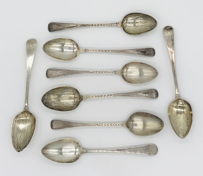 A collection of hallmarked silver coffee spoons, total weight 94.3g