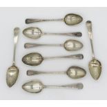 A collection of hallmarked silver coffee spoons, total weight 94.3g