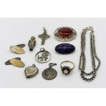 A collection of silver jewellery, cufflinks etc.