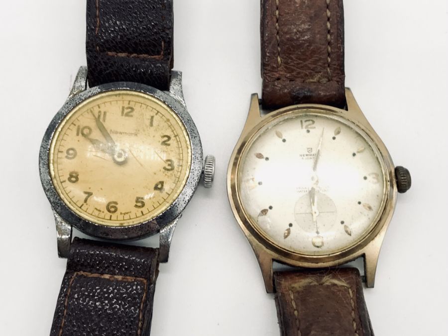 A collection of vintage watches including Pierpoint, Newmark, Bulova etc. in brass bound box - Image 9 of 9