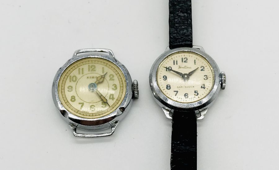 A collection of vintage watches including Pierpoint, Newmark, Bulova etc. in brass bound box - Image 5 of 9
