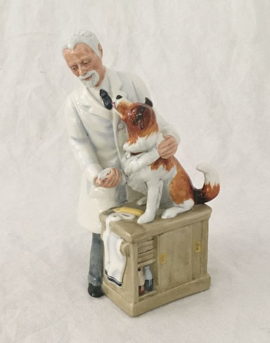 Two Royal Doulton figures,"The Auctioneer" (damage to gavel as shown) and "Thanks Doc!". - Image 5 of 7