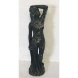 A painted concrete statue of a nude lady H101cm