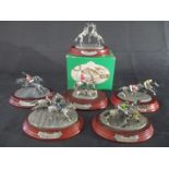 A set of six Craftsman Studio horse related models, cold painted metal by Mark Models Ltd. indluding