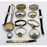 A collection of various watches including Vertex, Timex, Ingersoll and a Smiths Astral etc.