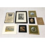 A collection of small framed prints, etchings etc.