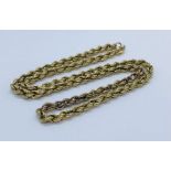 A 9ct gold rope chain, weight 9.5g