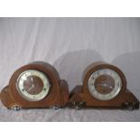 Two Art Deco mantle clocks, both marked "Haller".