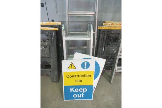 A collection of various ladders, trestles, construction signs etc - Image 3 of 5