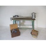 A Myford wood turning lathe with bench and accessories A/F