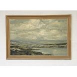 A framed oil painting of a landscape signed Yates 1972 54cm x 79cm