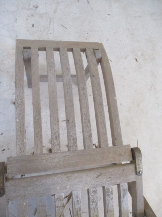 A wooden garden steamer chair. A/F - Image 3 of 9