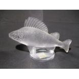 A Lalique figure of a perch, slight "nibble" to tail - approx. height 10cm