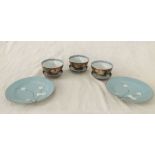 A collection of Japanese porcelain comprising of three Imari bowls with lids/saucers and two