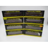 A collection of eight boxed Graham Farish by Bachmann N gauge BR maroon coaches including Mini