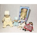 A collection of vintage and antique dolls including one marked for Germany