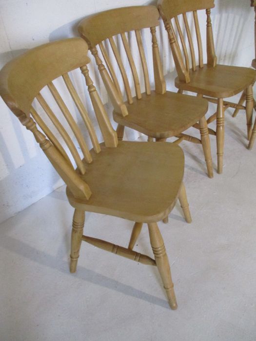 A set of four beech country chairs - Image 3 of 7