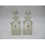 Two Mary Gregory style scent bottles - one A/F