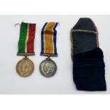 Two WWI service medals awarded to Henry A. Weeks including a Mercartile Marine service medal