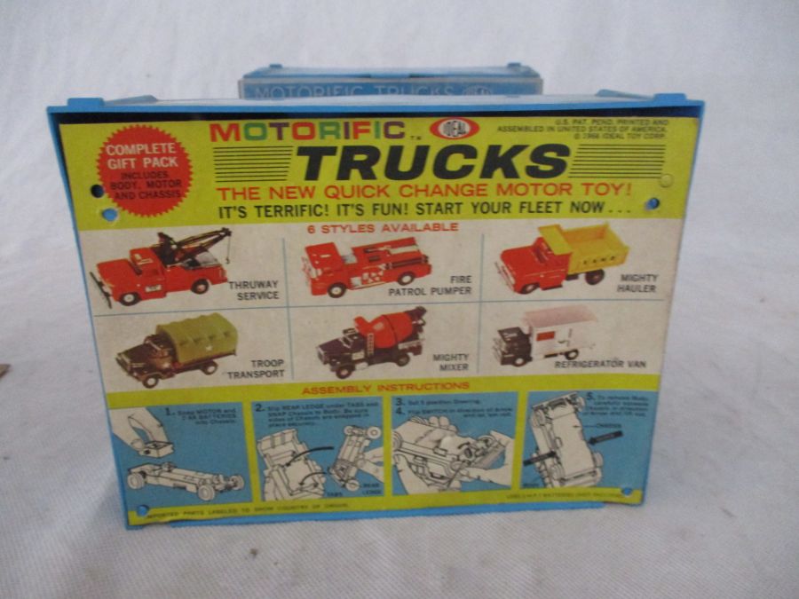 Three vintage cased matching Ideal military Motorific Trucks, along with two boxed Life-Like Hobby - Image 4 of 7