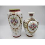 Two Noritake vases with matching floral decoration