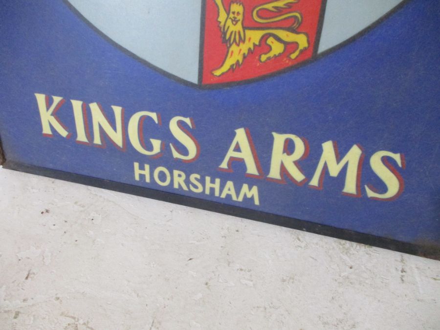 A metal framed double sided Kings Arms (Horsham) pub sign - Image 5 of 6