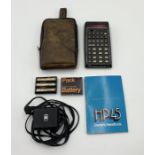 A Hewlett-Packard HP45 1970's scientific calculator with original carry case, instruction manual,