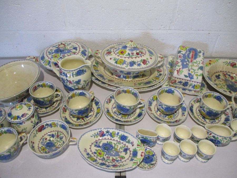 A collection of Masons "Regency" part dinner set including a small coffee pot, creamer, sugar