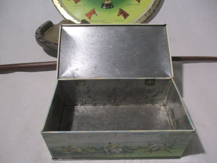 A collection of horse related memorabilia including a brass and iron ashtray formed as a hoof and - Image 8 of 20