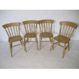 A set of four beech country chairs