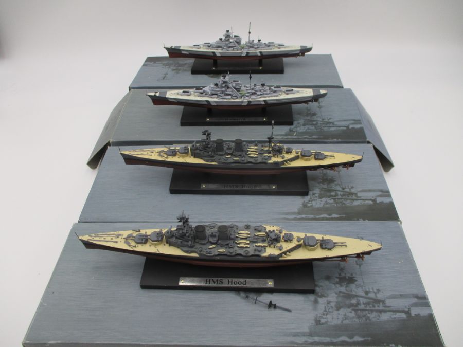A collection of four boxed Atlas Editions warships including two HMS Hood's and two Bismarck's - Image 2 of 12