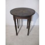 A Victorian cricket style table with pine top