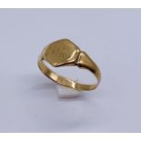 A 9ct gold signet ring, weight 1.9g