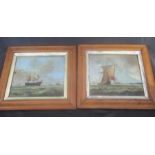 A pair of 19th Century oil on board paintings of maritime scenes