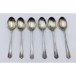 A set of six hallmarked silver coffee spoons