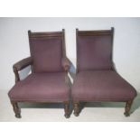 A pair of Edwardian Salon chairs.