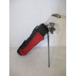 A set of Callaway "Big Bertha" golf clubs including drivers, irons 4 to 10, sand wedge and