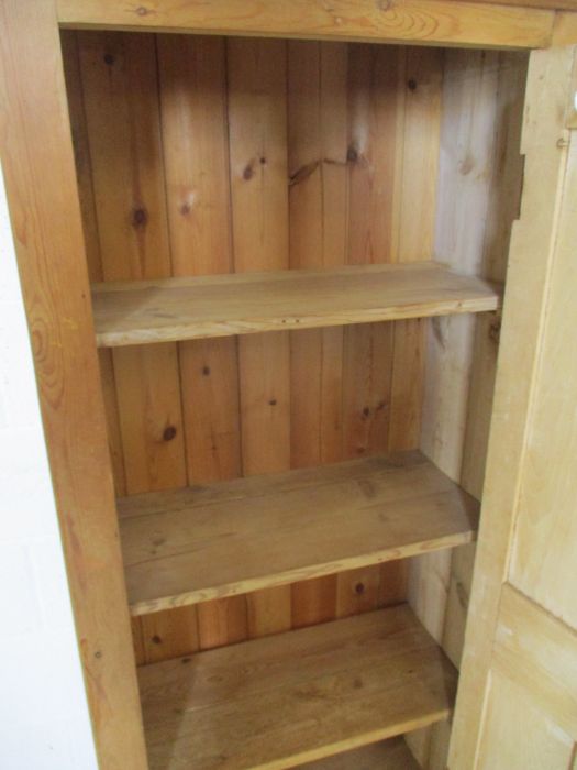 A pine panelled cupboard with single door - Image 6 of 8