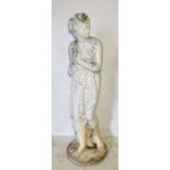 A painted concrete statue of Pandora - height 115cm