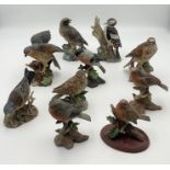 A collection of porcelain birds including Maruri, Jaffe Rose etc.