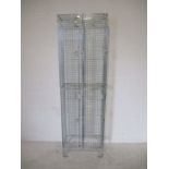 A wirework locker room storage unit