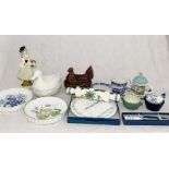 A collection of various china including Spode, Portmeirion, Royal Worcester etc