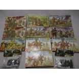 A collection of ten boxed Airfix military figures in action poses models (1:32 scale) included 3 x